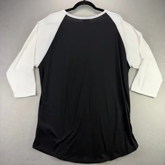 LuLaRoe We Bare Bears Yin Yang Raglan T-Shirt Black/White Women’s 2XL - Picture 2 of 10